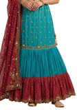 Bollywood lehenga vert et bordeaux Sushmita - Narkis Fashion