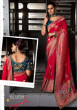 Sneha burgundy Banarasi silk saree