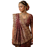 Détail bordure dorée et motifs paisley du sari Maharani Padmini