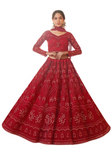 Lehenga nuptial rouge Nirosha