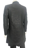 Dos sherwani noir Farhan brodé – tenue mariage homme