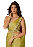 Beautiful trendy yellow orange Leena saree