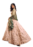 Lehenga mariage indien pastel vert sauge