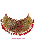 Parure Mariée rouge doré Sridevi 9 pcs