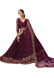 Lehenga mariage indien prune et doré