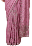 Sari prêt-à-porter mariage rose Shirin - Narkis Fashion