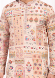 détail broderie kurta Jahandar – motifs multicolores traditionnels