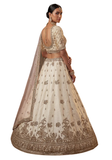 Ensemble lehenga ivoire 4 pièces pour mariage et réception