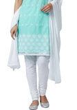 Ensemble salwar kameez 3 pièces vert menthe