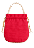 Sac Potli Rani Rouge – Effet Soie & Perles