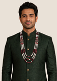 Mala Homme Ashoka – Perles Ivoire & Bordeaux