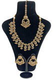 Parure Kajol Champagne collier boucles d'oreilles et maang tikka