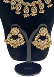 Parure Kajol Champagne collier boucles d'oreilles et maang tikka