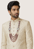 Mala homme Akbar bordeaux et ivoire porte sur sherwani