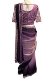 Sari Anita - Chiffon shimmer Prune et Lilas - Narkis Fashion