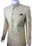 Sherwani mariage beige doré Ranbir