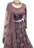 Lehenga Saesha - Mauve brodé - Narkis Fashion