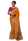 Sneha burgundy Banarasi silk saree
