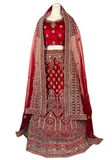 Beau lehenga mariage rouge Manisha