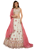 lehenga ivoire rose mariage brodé georgette narkis fashion
