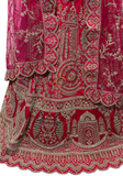Bordure festonnée et broderies dorées du voile de mariée Padmavati