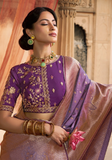 Sneha burgundy Banarasi silk saree