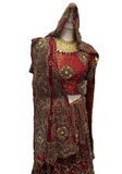 Tenue de mariée indienne artisanale rouge