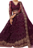 Lehenga mariage indien prune et doré