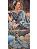 Beautiful gray bollywood saree Adeema