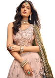Bustier brodé rose nude couture femme