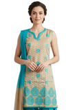 Ensemble salwar kameez coton turquoise femme
