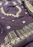 Lehenga Hayana – Prune Aubergine Brodé Floral