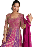 Robe Amira indienne violet fuchsia