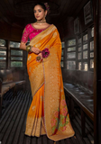 Sneha burgundy Banarasi silk saree