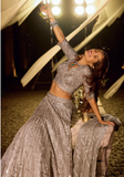 Lehenga Anvika – Gris Argent Nuptial