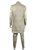 Dos sherwani brocart champagne finitions soignées