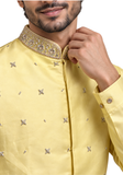 Ensemble homme Haldi Zayan jaune et argenté 3 pièces
