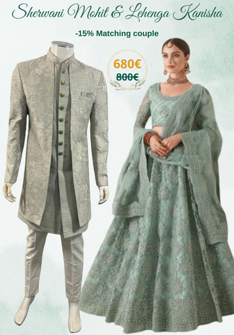 Sherwani Mohit & Lehenga Kanisha -15%