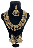 Parure indienne Roshni Champagne avec collier boucles tikka et coffret
