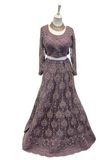 Lehenga Saesha - Mauve brodé - Narkis Fashion