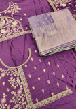 Sneha burgundy Banarasi silk saree
