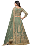 lehenga vert sauge brodé mariage indien femme