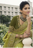 Beautiful trendy yellow orange Leena saree