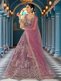 Lehenga Rakshana lavande — ensemble complet brodé en tulle et sequins