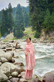 Elegant sari rose pâle Soumya