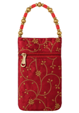 Dos de la pochette rouge avec poche zippée