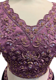 Sari Anita - Chiffon shimmer Prune et Lilas - Narkis Fashion