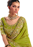 Sari Indien Vert Anis - Suhani - Narkis Fashion