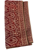 Châle Banarasi en Velours Rouge - Narkis Fashion