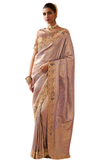 Sari Vaidehi Mauve doré Kanjivaram Brodé 